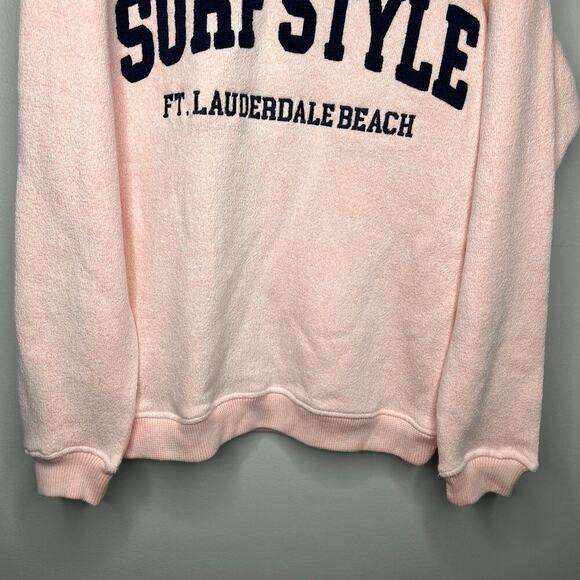 Surf Style Pink and Blue Crew Neck Sweatshirt Size Small Cozy Super Soft Coastal - Picture 6 of 10